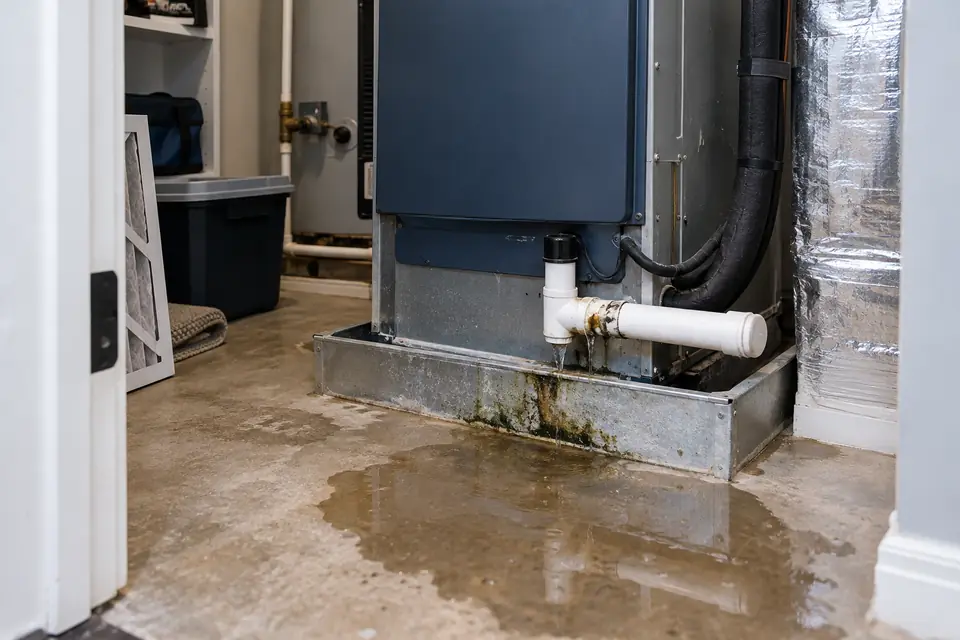 Illustrative image: AC condensate drain leak